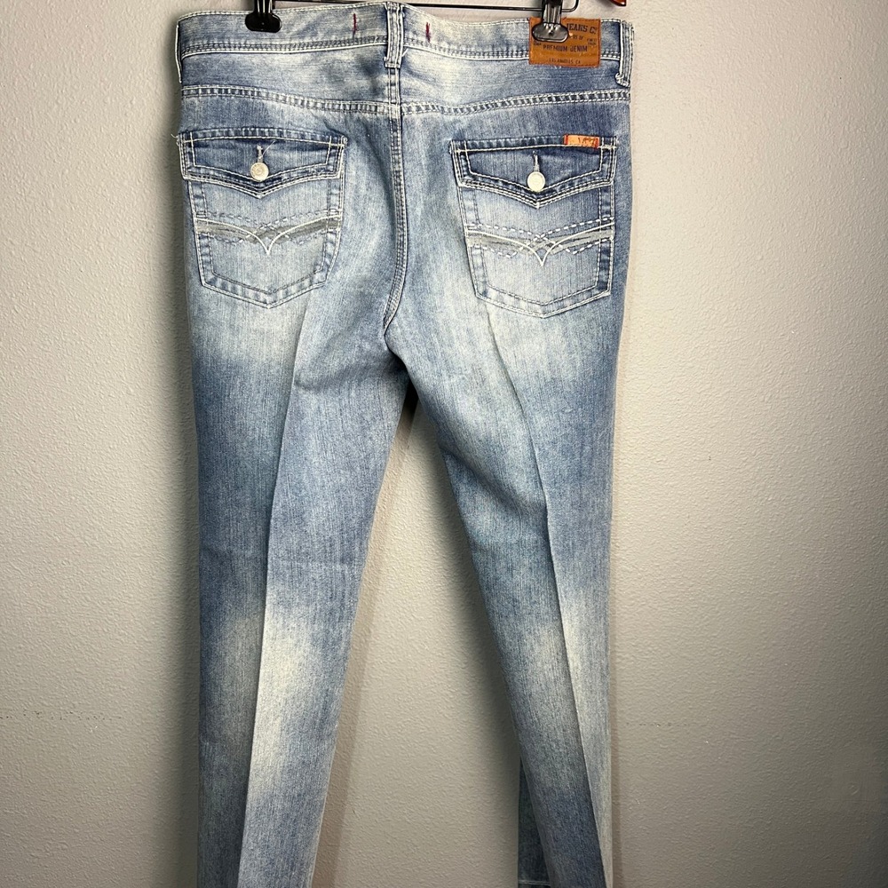 Seven7 Boot Fit Y2K Jeans Light White Wash Preppy Classic Western 38x33 Measured - Picture 3 of 11